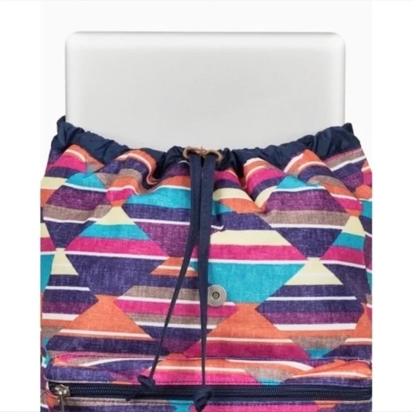 Roxy Multicolor Abstract Large Bookbag Backpack - Picture 4 of 14